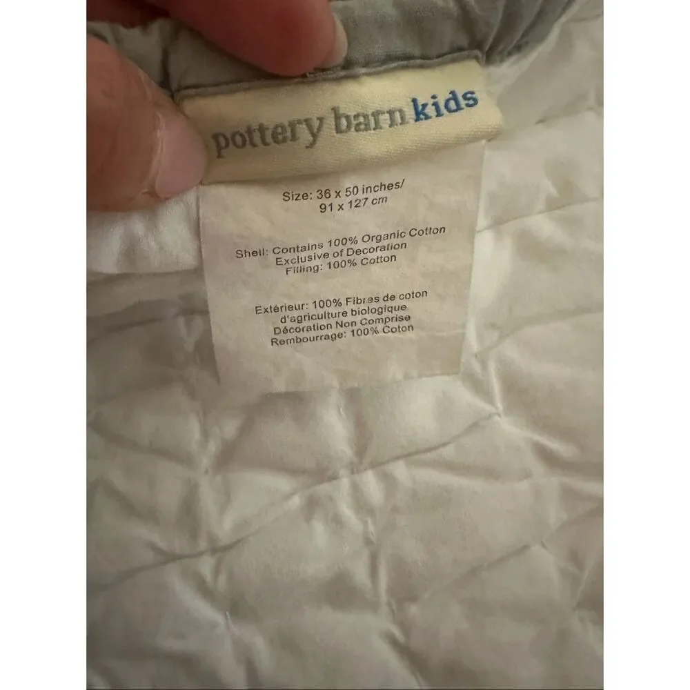 Pottery Barn Kids Baby Crib Quilt – Neutral Gray & White